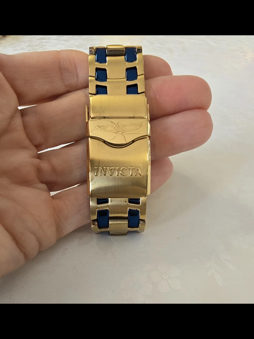 Invicta Gold, Blue & Red Wonder Woman Themed Watch